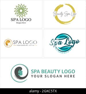 Set vettoriale con logo Spa Illustrazione Vettoriale