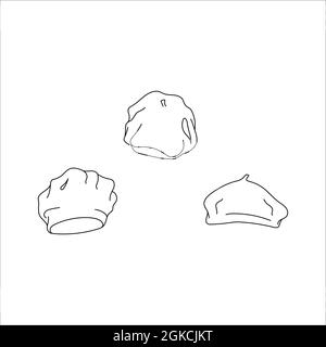 Berretto Doodle design. Illustrazione vettoriale invernale isolata su sfondo bianco. Illustrazione Vettoriale