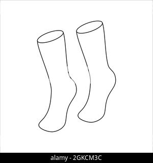 Calze Doodle design. Illustrazione vettoriale invernale isolata su sfondo bianco. Illustrazione Vettoriale