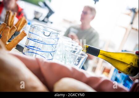 Degustazione di vini Rosé Foto Stock