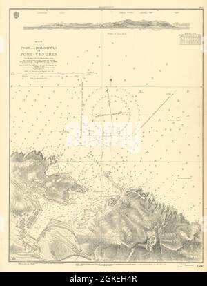 Strada di Port-Vendres. Pirenei Orientali. MAPPA DELL'ADMIRALTY Sea chart 1860 (1952) Foto Stock