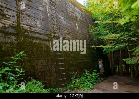 Bunker, insediamento forestale, Mamerki, Wegorzewo, Warmia-Masuria, Muro foresta, Angerburg, Warminsko-Mazurskie, Polonia Foto Stock