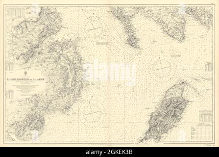 NW Irish Down Antrim Isle of Man Wigtownshire GRAFICO 1890 (1946) mappa Foto Stock