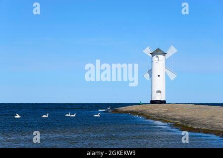 Vecchio mulino, Swinoujscie, Pomerania occidentale, Polonia Foto Stock