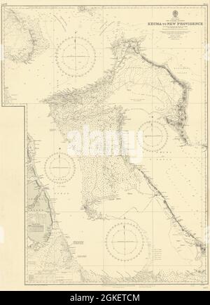 Bahamas Exuma Eleuthera Nuova Providence Andros GRAFICO 1851 (1955) mappa Foto Stock