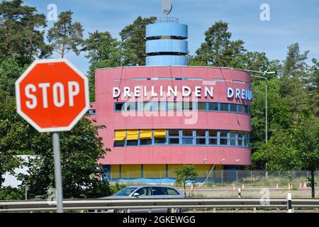 Ex checkpoint di frontiera Dreilinden, Dreilinden, Zehlendorf, Berlino, Germania Foto Stock