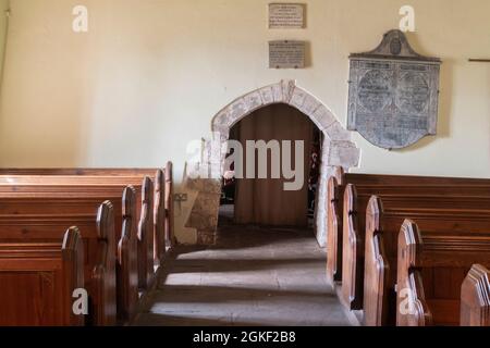 La Chiesa di St Martin, Cwmyoy, Monmouthshire, Foto Stock