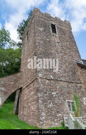 La Chiesa di St Martin, Cwmyoy, Monmouthshire, Foto Stock