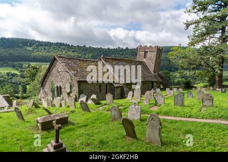 La Chiesa di St Martin, Cwmyoy, Monmouthshire, Foto Stock