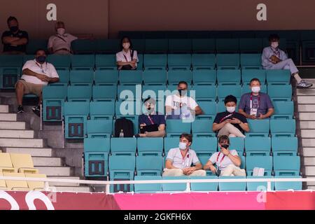 TOKIO (CHIYODA-KU), GIAPPONE - AGOSTO 29: Symbolbild, nur vereinzelte Zuschauer auf der Tribuene, Am Tag (5) der Paralimpiche (Paralimpische Spiele) Toki Foto Stock