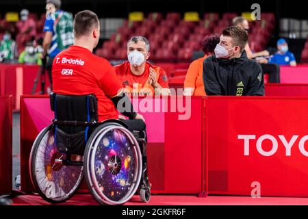 TOKIO (SHIBUYA-KU), GIAPPONE - SETTEMBRE 01: WERWAS am Tag (8) der Paralympics (Paralympische Spiele) Tokio 2020 waehrend der Para-Tischtennnis Wettbewe Foto Stock