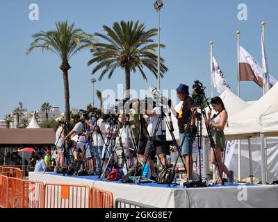 Fotografi e videografi all'airshow di Torre del Mar, Malaga, Spagna. Foto Stock