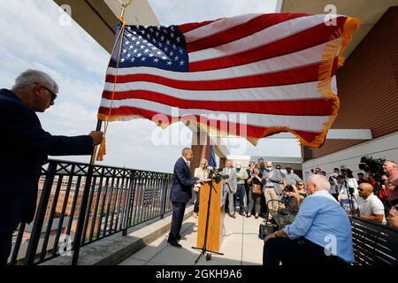 DETROIT, MICHIGAN, STATI UNITI. 14 settembre 2021. L'ex capo della polizia di Detroit JAMES CRAIG, come annuncia è un candidato repubblicano per il Governatore del Michigan a Detroit, Michigan il 14 settembre 2021. (Credit Image: © Jeff Kowalsky/ZUMA Press Wire) Foto Stock