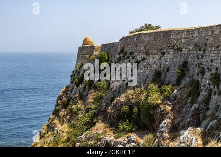 Foto aerea del Castello veneziano della Fortezza a Rethymno, Creta, Grecia Foto Stock