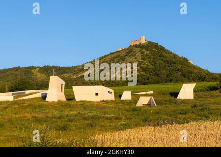 Archeopark a Pavlov, Moravia meridionale, Repubblica Ceca Foto Stock