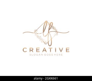 LF monogramma di bellezza con logo femminile e design elegante con logo, logo scritto a mano di firma iniziale, matrimonio, moda, floreale e botanico con creatività Illustrazione Vettoriale