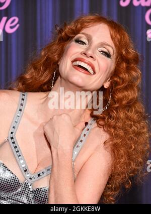 New York City, 14 settembre 2021. Jessica Chastain durante gli occhi di Tammy Faye New York Premiere, tenuto al SVA Theatre di New York City, martedì 14 settembre 2021. Foto di Jennifer Graylock-Graylock.com 917-519-7666 Foto Stock