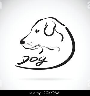 Vettore di un logo testa di cane su sfondo bianco. Icona Dog labrador. Illustrazione vettoriale a livelli facilmente modificabile. PET. Illustrazione Vettoriale