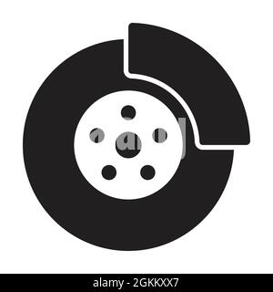 Car Brake Icon Vector auto service, concetto di riparazione per grafica, logo, sito web, social media, app mobile, Illustrazione dell'interfaccia utente Illustrazione Vettoriale