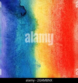 Sette colori arcobaleno pittura acquerello tratti sfondo Foto Stock