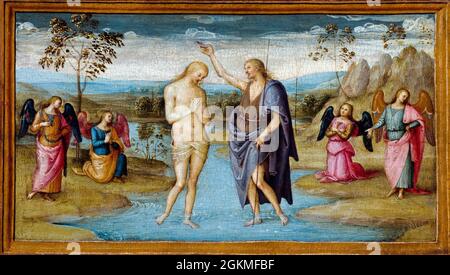 Il Battesimo di Cristo, dipinto di Pietro Perugino, 1500-1505 Foto Stock