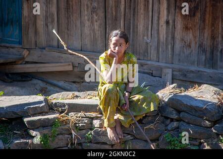 Vashisht villaggio nella valle di Kullu, Himachal Pradesh, India Foto Stock