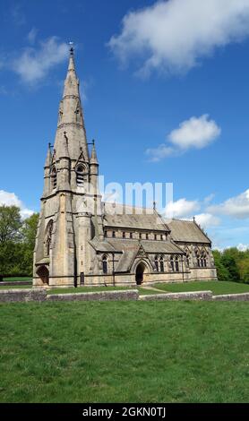 St Marys Church Studley Royal nel parco di Fountains Abbey vicino a Ripon nel North Yorkshire, Inghilterra, Regno Unito. Foto Stock