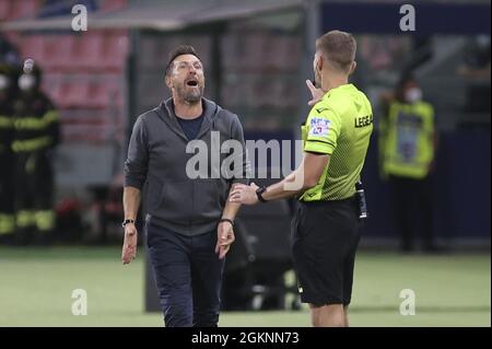 Renato Dall&#39;Stadio Ara, Bologna, 13 settembre 2021, Mister Eusebio di Francesco -Hellas Verona durante il Bologna FC vs Hellas Verona FC - Foto Stock