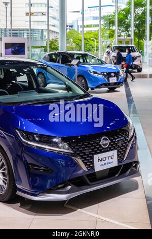 Yokohama, Giappone. 15 settembre 2021. Nissan Nota in mostra all'interno della Galleria Nissan a Yokohama. Credit: SOPA Images Limited/Alamy Live News Foto Stock