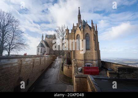 Hohenzollern Castle Courtyard - Baden-Wurttemberg, Germania Foto Stock