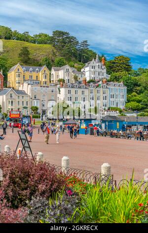 Vista della Llandudno Promenade, Llandudno, Contea di Conwy, Galles del Nord, Regno Unito, Europa Foto Stock
