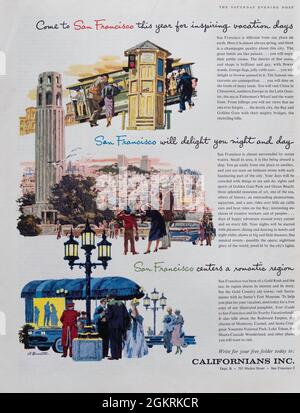 'The Saturday Evening Post' 14 February 1959 Magazine Advert, USA Foto Stock