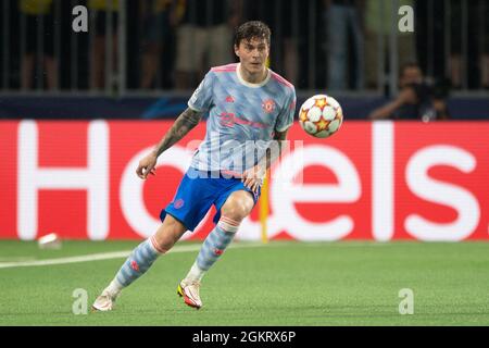 BERNA, SVIZZERA - SETTEMBRE 14: Victor Lindelöf di Manchester United durante la partita del gruppo F della UEFA Champions League tra BSC Young Boys e Manchester United allo Stadion Wankdorf il 14 Settembre 2021 a Berna, Svizzera. (Foto di FreshFocus/MB Media) Foto Stock