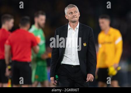 BERNA, SVIZZERA - SETTEMBRE 14: Il manager del Manchester United Ole Gunnar Solskjær mostra il rifiuto dopo la partita del gruppo F della UEFA Champions League tra BSC Young Boys e Manchester United allo Stadion Wankdorf il 14 Settembre 2021 a Berna, Svizzera. (Foto di FreshFocus/MB Media) Foto Stock