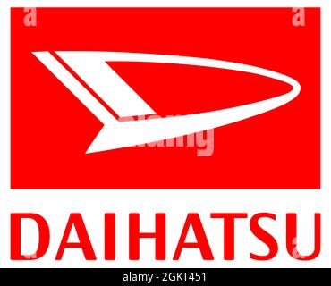 Logo aziendale del produttore automobilistico giapponese Daihatsu Motor Corporation - Giappone. Foto Stock