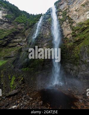 Catarata de Gocta - una delle cascate più alte del mondo, Perù settentrionale. Foto Stock