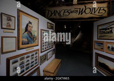 Mostra dei props utilizzando nel film di Hollywood Dances with Wolves. 1880 Town.Midland.South Dakota.USA Foto Stock