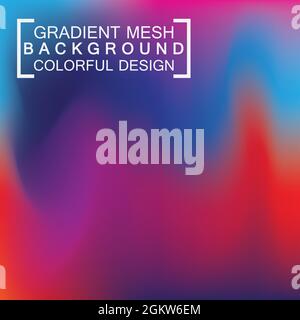 Sfondo sfumato olografico astratto sfumato effetto mesh Illustrazione Vettoriale