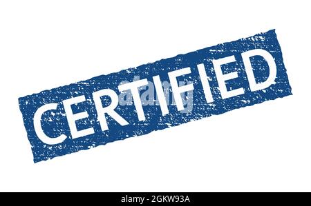 Certifica il timbro ufficiale del sigillo. Azienda accreditata di adesivi con certificazione Vector Icon Illustrazione Vettoriale