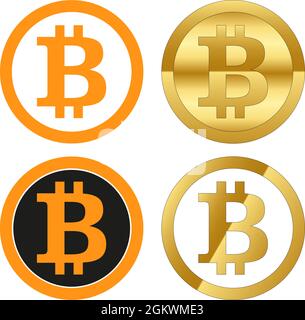 Moneta digitale Bitcoin, illustrazione vettoriale del simbolo di moneta digitale Illustrazione Vettoriale