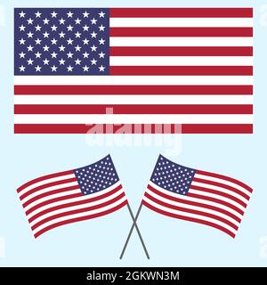 Bandiera degli Stati Uniti, Stati Uniti, Stati Uniti, America, Stati Uniti d'America Illustrazione Vettoriale