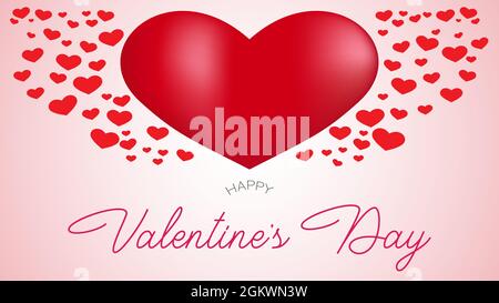 Biglietto di San Valentino con cute circle cut hearts. Illustrazione dello stock vettoriale Illustrazione Vettoriale