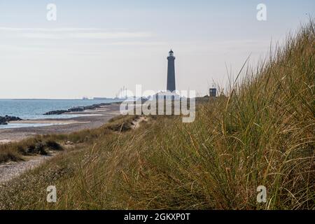 Faro di Skagen nel punto più settentrionale della Danimarca Foto Stock