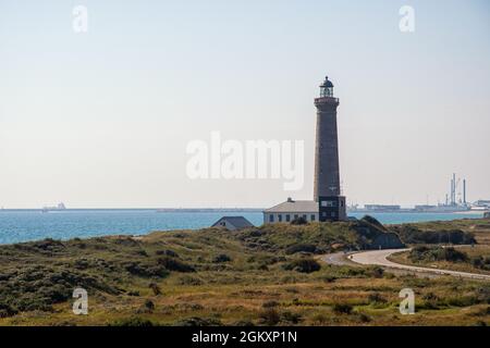 Faro di Skagen nel punto più settentrionale della Danimarca Foto Stock