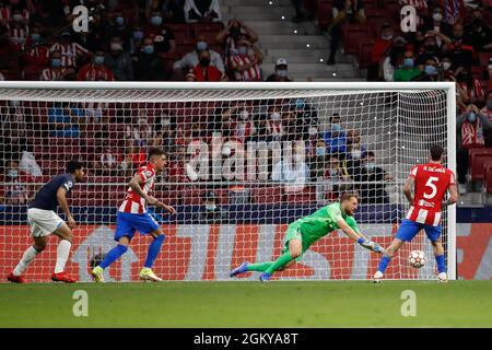 Madrid, Spagna. 15 settembre 2021. Jan Oblak di Atletico de Madrid durante la partita UEFA Champions League tra Atletico de Madrid e FC Porto a Wanda Metropolitano a Madrid, Spagna. Credit: DAX Images/Alamy Live News Foto Stock