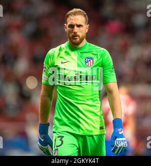 Estadio Wanda Metropolitano, Madrid, Spagna. 15 settembre 2021. UEFA Champions League, Atletico de Madrid versus FC Porto; Jan Oblak of Atletico de Madrid Credit: Action Plus Sports/Alamy Live News Foto Stock