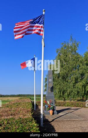 Il 369esimo monumento del Reggimento della fanteria statunitense (in memoria dell'offensiva Meuse-Argonne del 1918) a Sechault (Ardenne), Francia Foto Stock