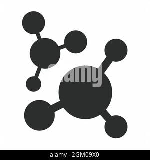 Icona vettore di molecola 2 - stile glyph - illustrazione semplice, tratto modificabile, vettore modello di disegno, buono per stampe, poster, pubblicità, anno Illustrazione Vettoriale