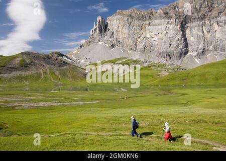 FRANCIA HAUTE-SAVOIE (74) SIXT, IL LAGO DI ANTERNE, LE ROCCE DELLA FIZ E LA 'TETE A L' ANE', RISERVA NATURALE DI SIX / PASSY, COMUNE DI SIXT-FER- Foto Stock