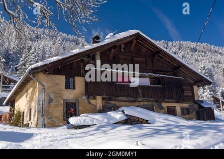 FRANCIA HAUTE-SAVOIE (74) SAINT-GERVAIS, FATTORIA DEL VILLAGGIO DI SAINT-NICOLAS-DE-VEROCE Foto Stock